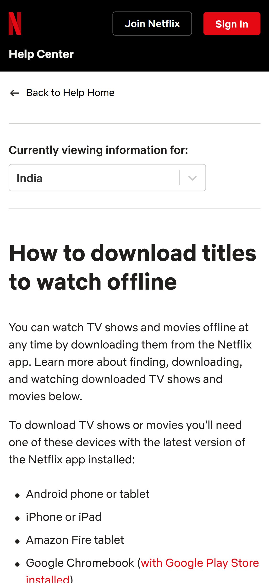 Netflix India — Subscribe Page