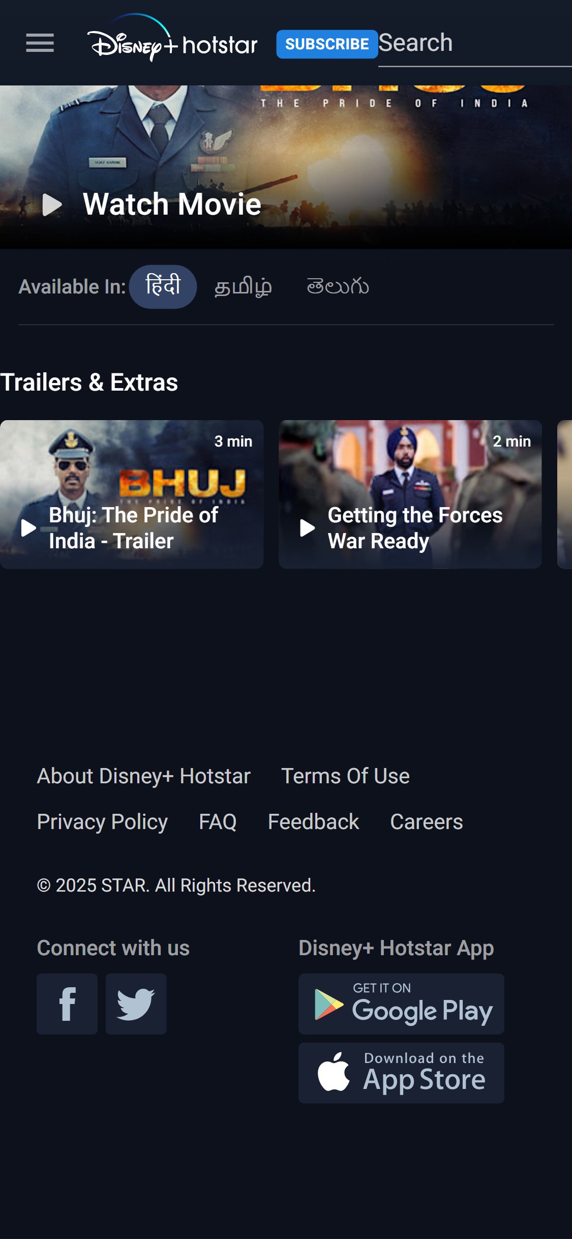 Disney+ Hotstar — Content Title Page